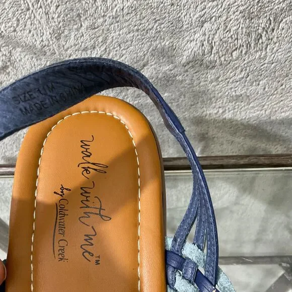 Coldwater Creek Wedge Sandals women’s size 11 Blue walk with me - Picture 10 of 12